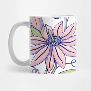 Pressed Pink Flower Watercolor Mug